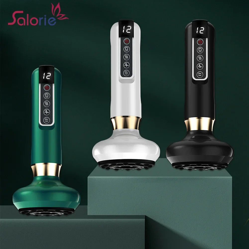12 Levels Electric Cupping Massager Vacuum Suction Cup Guasha anti Cellulite Scraping Heating Body Slimming Massage Therapy