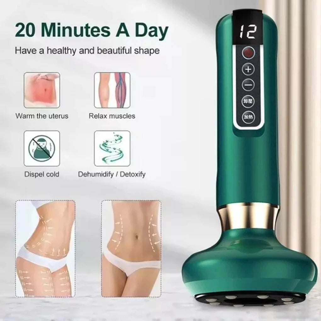 Electric Cupping Massager Vacuum Suction Cup Anti Cellulite Beauty Health Scraping Infrared Heat Body Slimming Chinese GuaSha