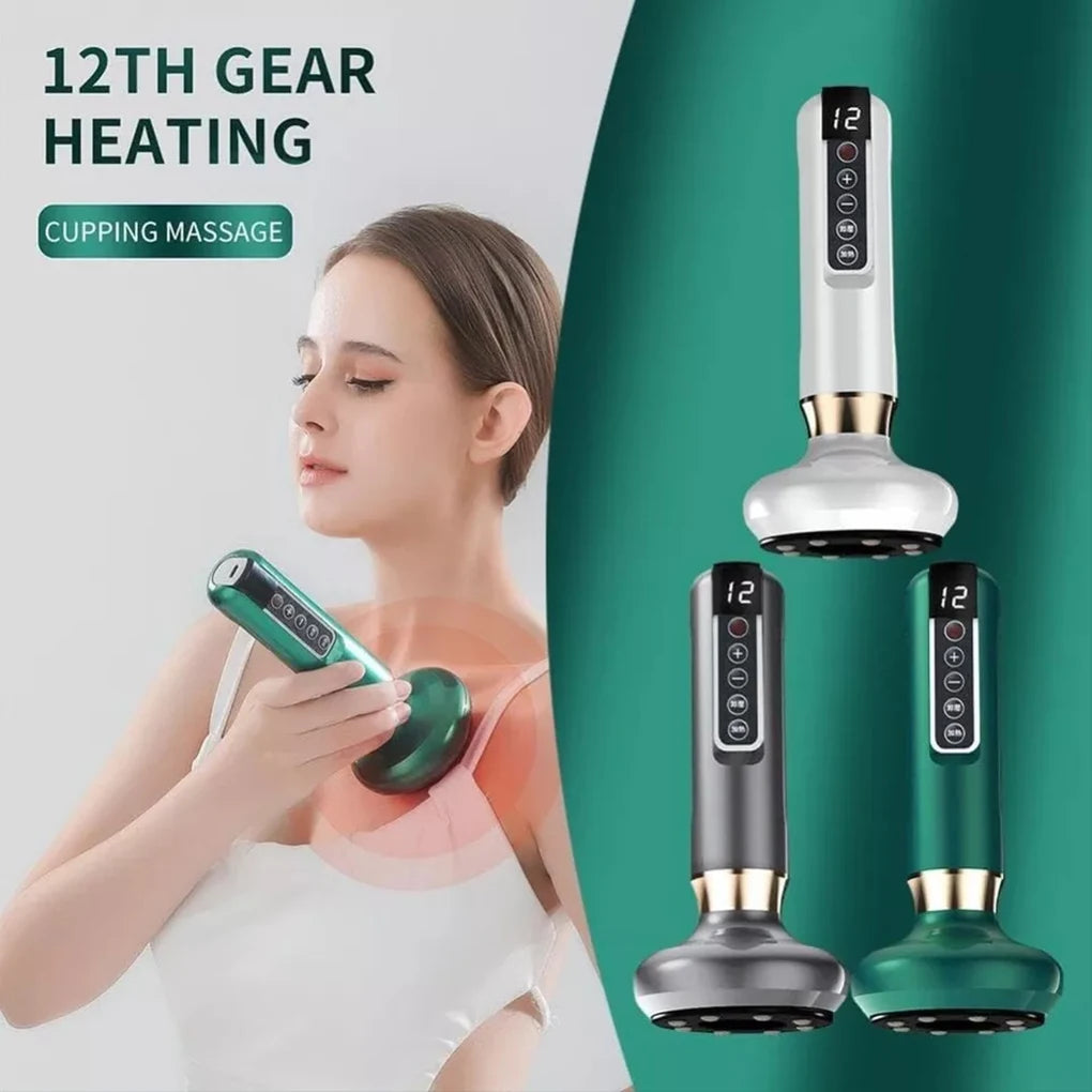 Electric Cupping Massager Vacuum Suction Cup Anti Cellulite Beauty Health Scraping Infrared Heat Body Slimming Chinese GuaSha
