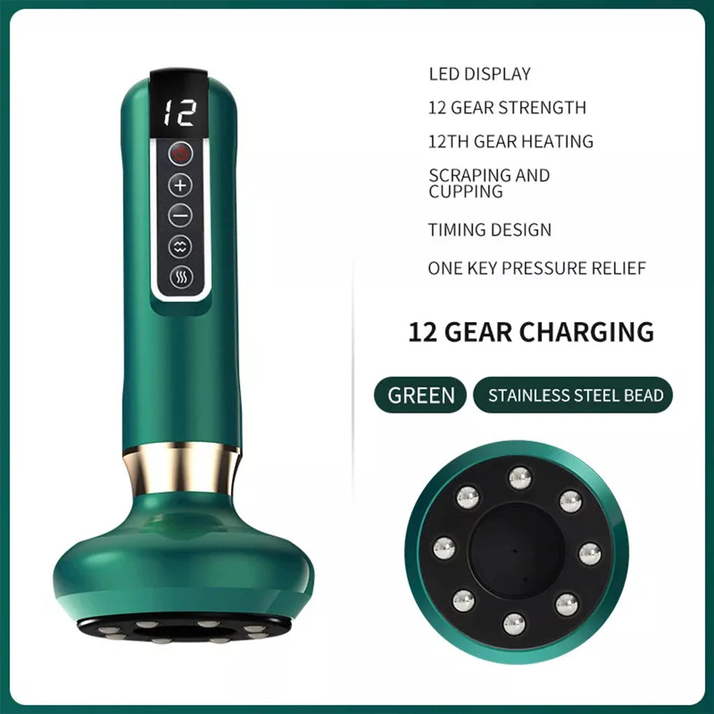 Electric Cupping Massager Vacuum Suction Cup Anti Cellulite Beauty Health Scraping Infrared Heat Body Slimming Chinese GuaSha