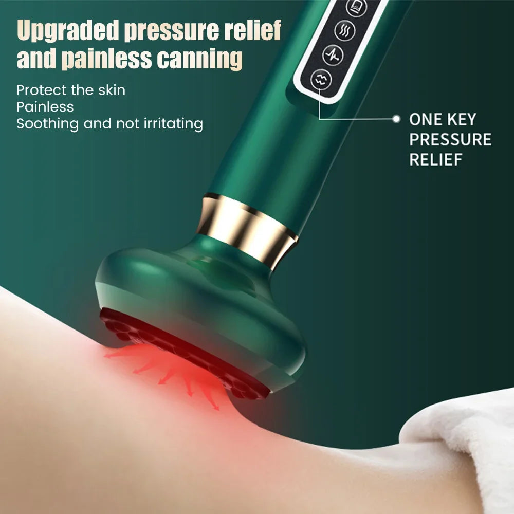 12 Levels Electric Cupping Massager Vacuum Suction Cup Guasha anti Cellulite Scraping Heating Body Slimming Massage Therapy
