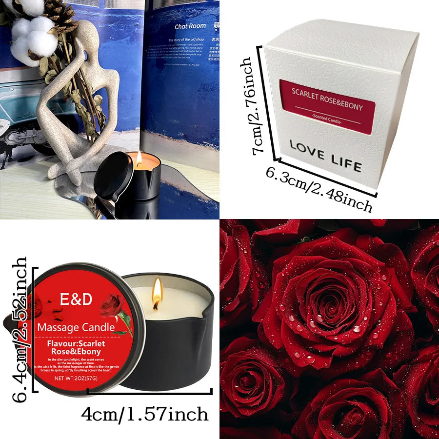 Massage Oil Candle,For Stress Relief and Skin Moisturizing,Scented Candles Aromatherapy SM Product Spa Essentials,Luxury Candles