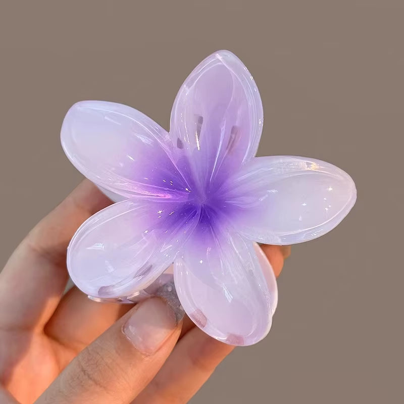 New Hawaiian Gradient Hair Clips Women Flower Hair Claws Shark Hairpins Vacation Beach Style Hairpins Hair Accessories