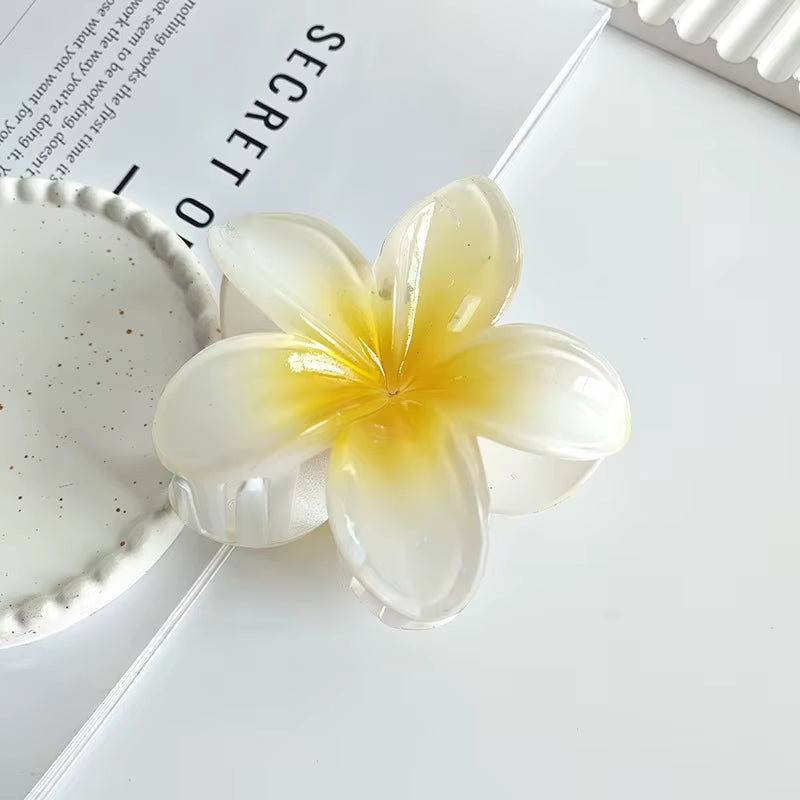 New Hawaiian Gradient Hair Clips Women Flower Hair Claws Shark Hairpins Vacation Beach Style Hairpins Hair Accessories