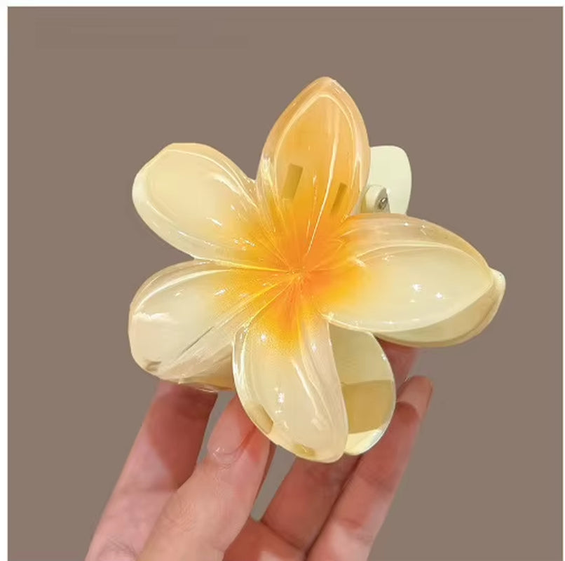 New Hawaiian Gradient Hair Clips Women Flower Hair Claws Shark Hairpins Vacation Beach Style Hairpins Hair Accessories